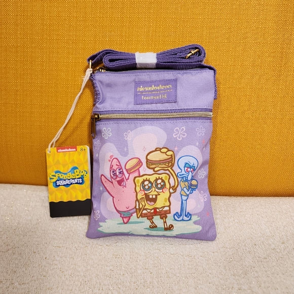 Loungefly Nickelodeon Spongebob  Square Pants Patrick Purple Passport Bag NEW - Picture 2 of 10